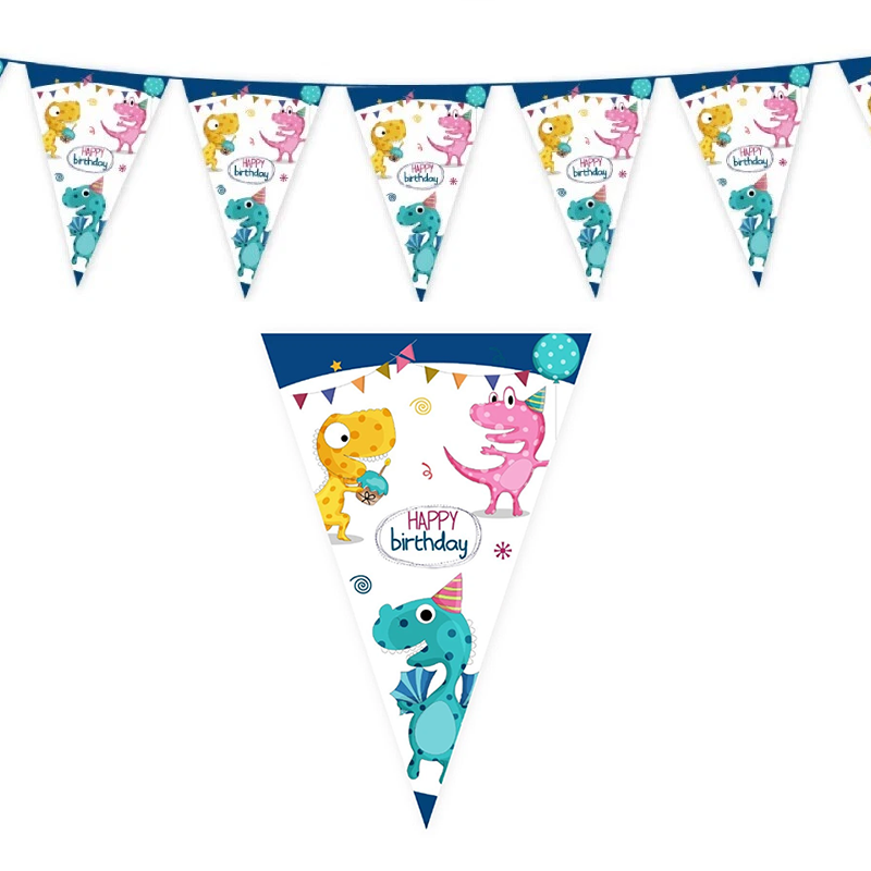 Cute Dinosaur Birthday Party Pennant 2 Meter