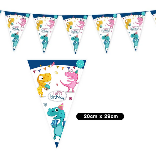 Cute Dinosaur Birthday Party Pennant 2 Meter