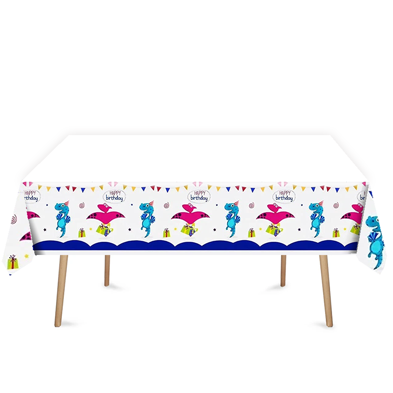 Cute Dinosaur Tablecloth Table Cover Plastic 220cm x 130cm