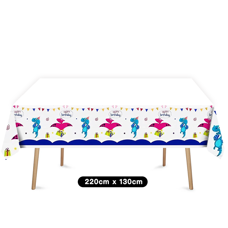 Cute Dinosaur Tablecloth Table Cover Plastic 220cm x 130cm