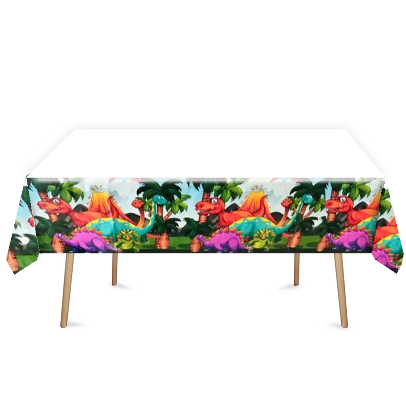 Cartoon Dinosaur Tablecloth Table Cover Plastic 180cm x 108cm