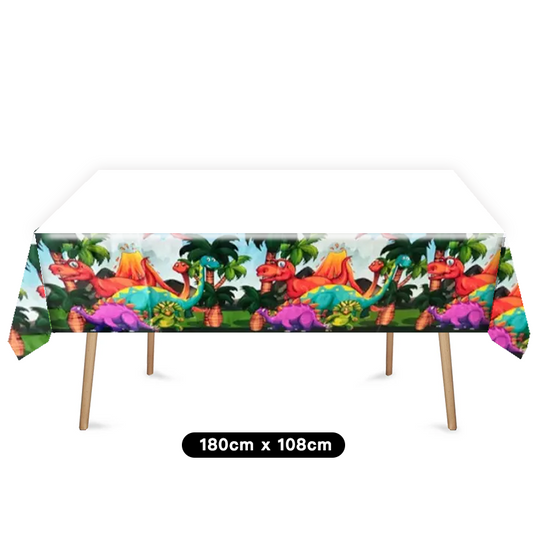 Cartoon Dinosaur Tablecloth Table Cover Plastic 180cm x 108cm
