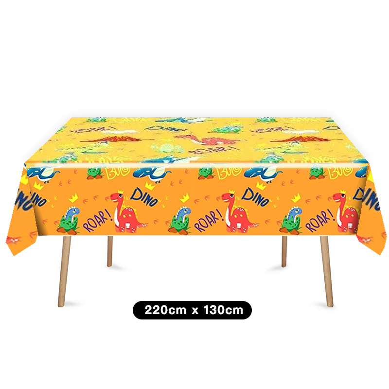 Kids Dinosaur Tablecloth Table Cover Plastic 220cm x 130cm