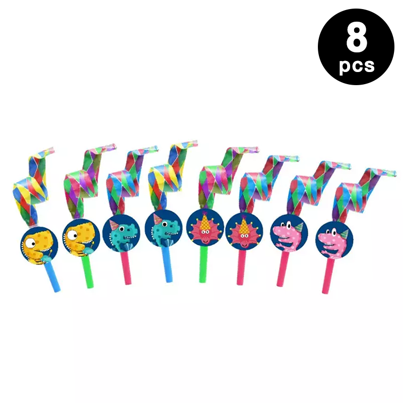 Cartoon Dinosaur Blowouts Party Favours 8 Pack