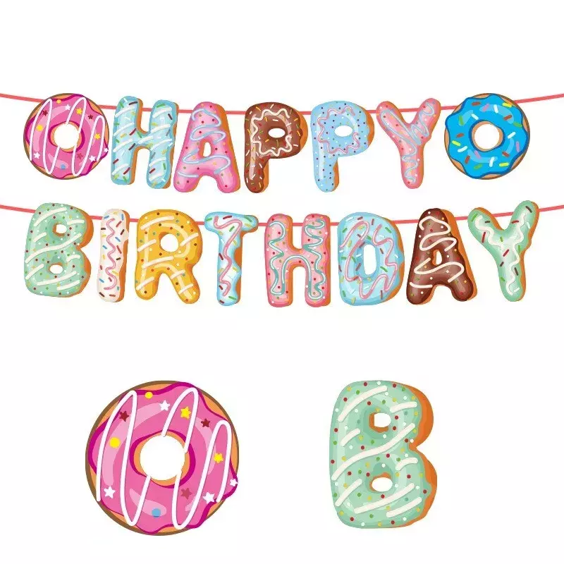 My Sweet Donuts Happy Birthday Banner 2 Meter