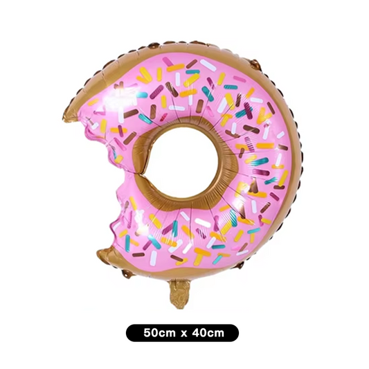 Pink Sprinkle Donut Shaped Foil Balloon Bundle 10 Pack