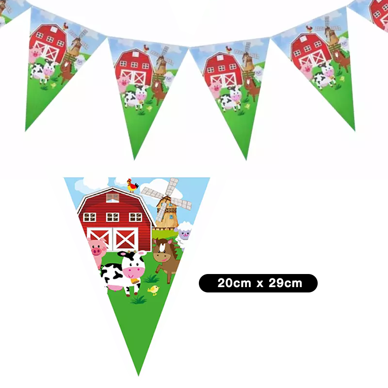 Farm Animals Party Pennant 2 Meter