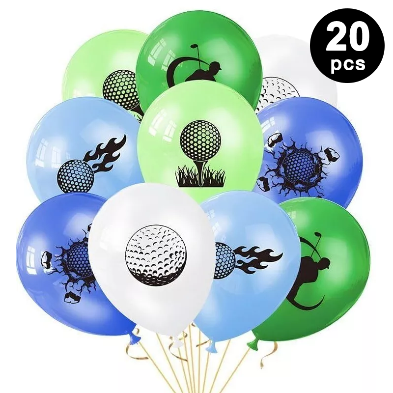Golf Theme Party Decorating Set | Birthday Banner Swirls Balloons Cake Cupcake Toppers