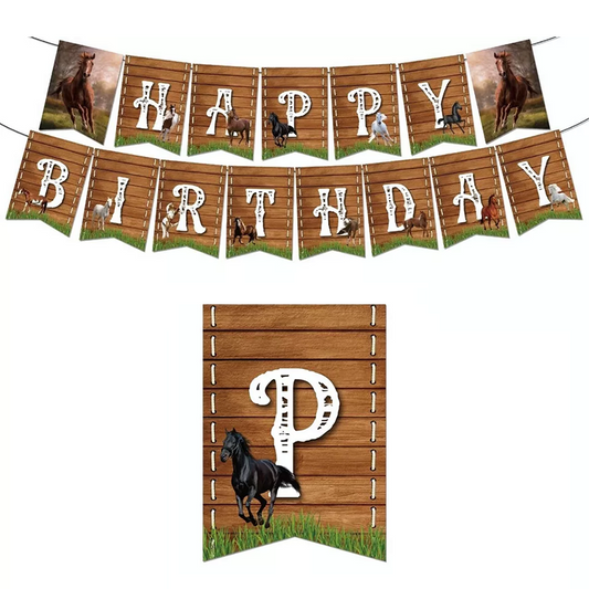 Horse Racing Theme Birthday Party Banner 2 Meters