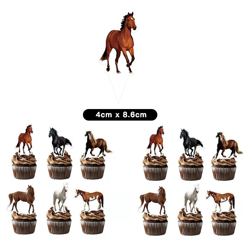 Horse Racing Cake Cupcake Toppers 13pcs