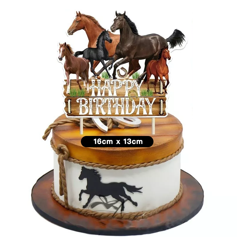 Horse Racing Theme Party Decorating Set | Birthday Banner Balloons Cake Cupcake Toppers