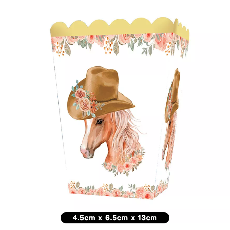 Horse Cowgirl Theme Popcorn Box 6 Pack