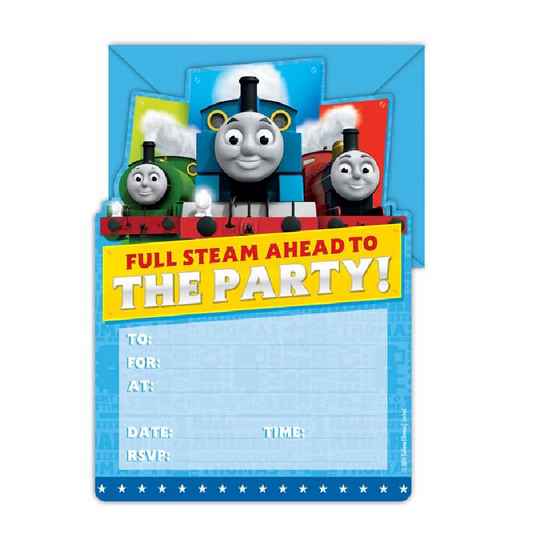 Thomas The Tank Engine Postcard Invitations 8 Pack with Envelopes
