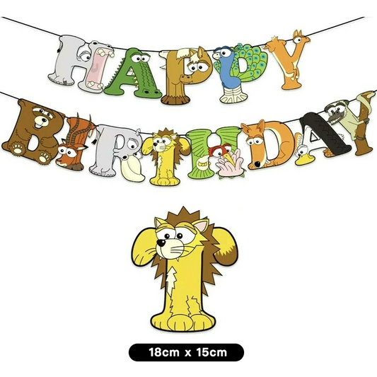 Jungle Animals Theme Birthday Party Banner 2 Meters