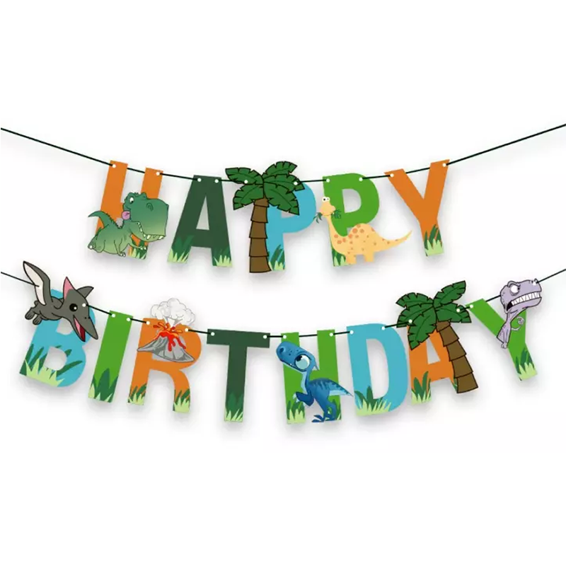 Kids Dinosaur Theme Happy Birthday Banner 2 Meter