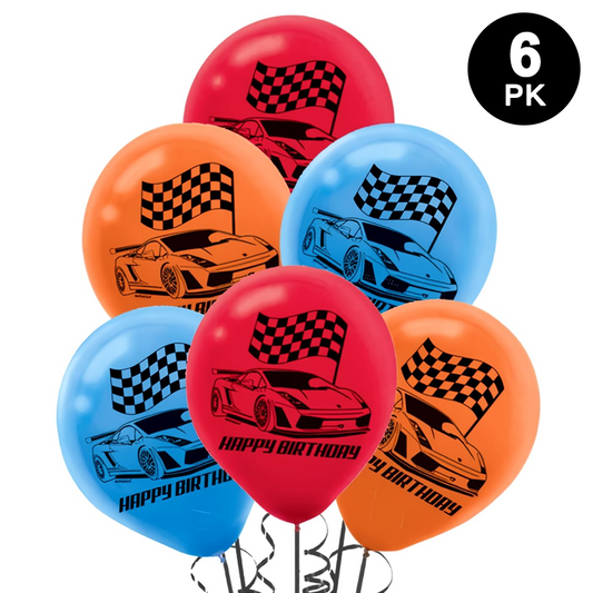 Hot Wheels Wild Racer Happy Birthday Latex Balloons 6PK