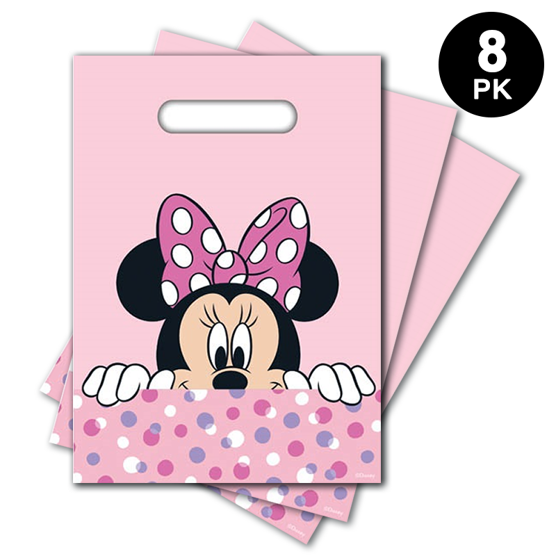 Minnie Mouse Plastic Gift Loot Bags 8 Pack