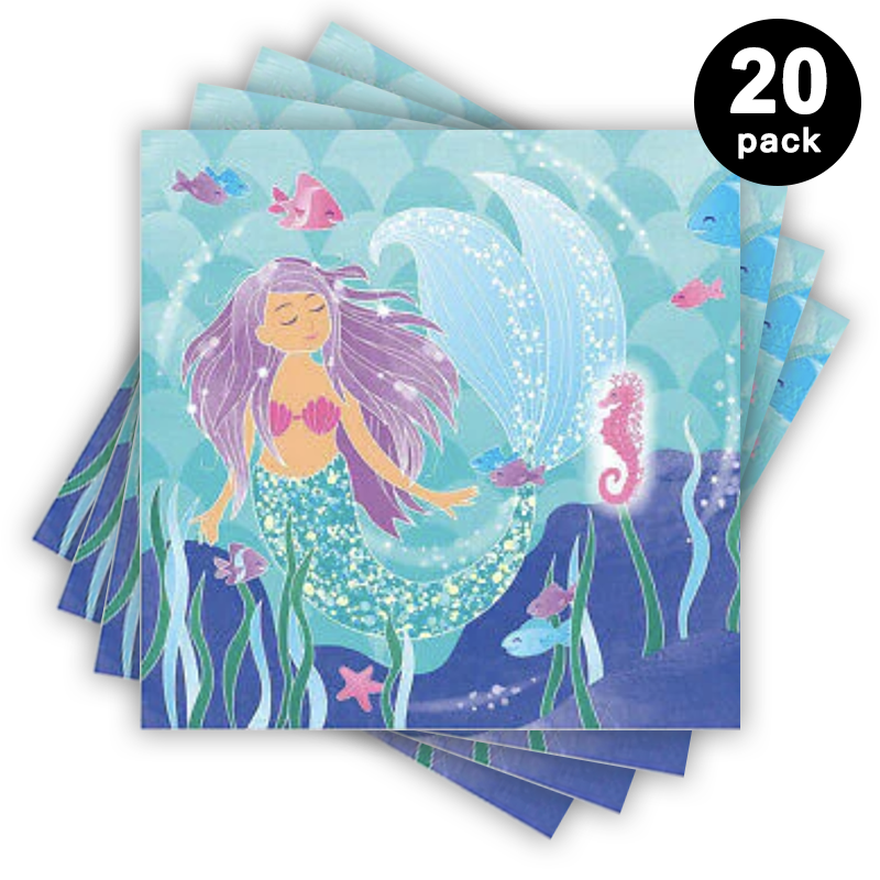 Mermaid Under the Sea Luncheon Napkins 20 Pack