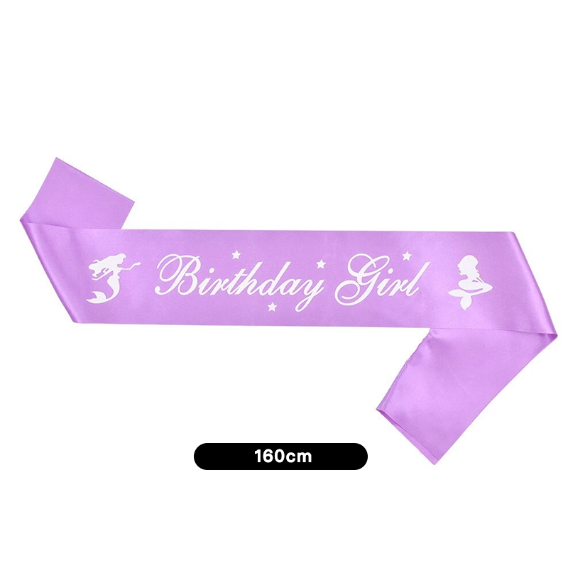 Mermaid Princess Headband Rhinestones Birthday Crown Tiaras & Sash