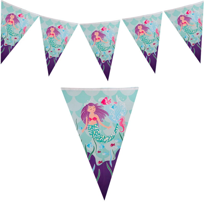 Mermaid Under the Sea Theme Party Pennant 2 Meter
