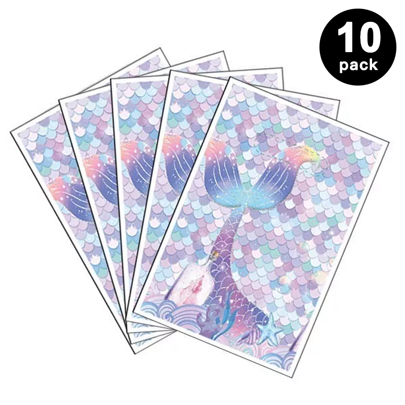 Mermaid Tail Theme Gift Loot Bags Plastic 10 Pack