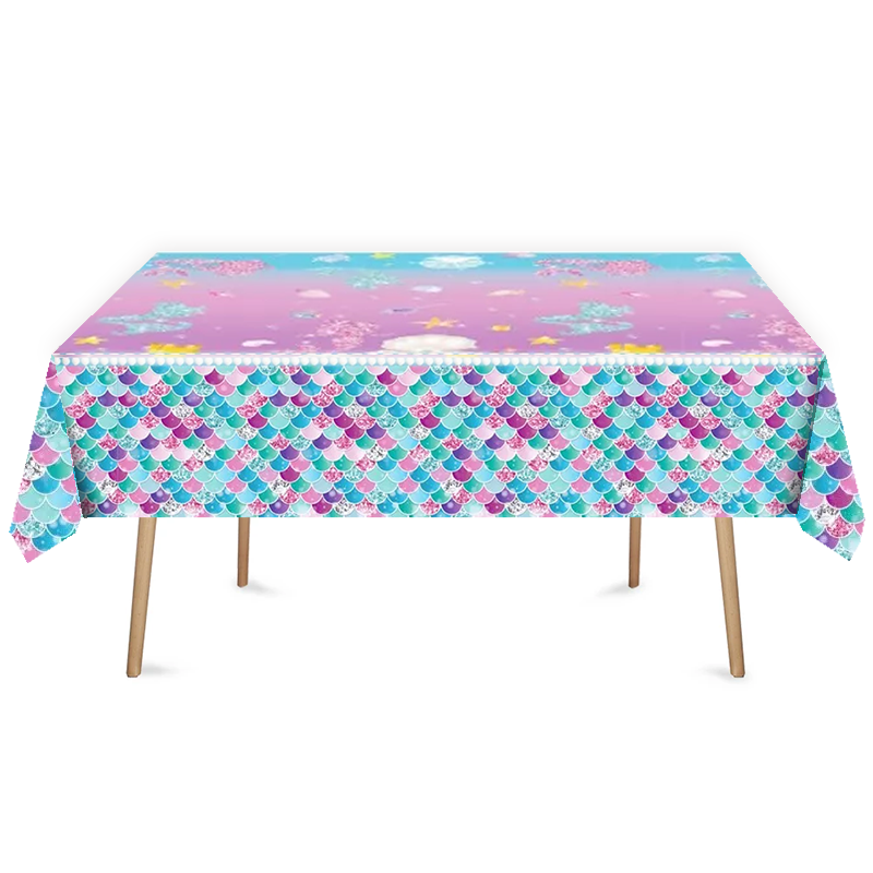 Mermaid Scales Tablecloth Plastic 220cm x 130cm