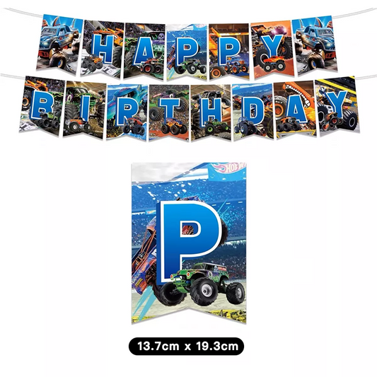 Monster Truck Theme Birthday Banner 2 Meter