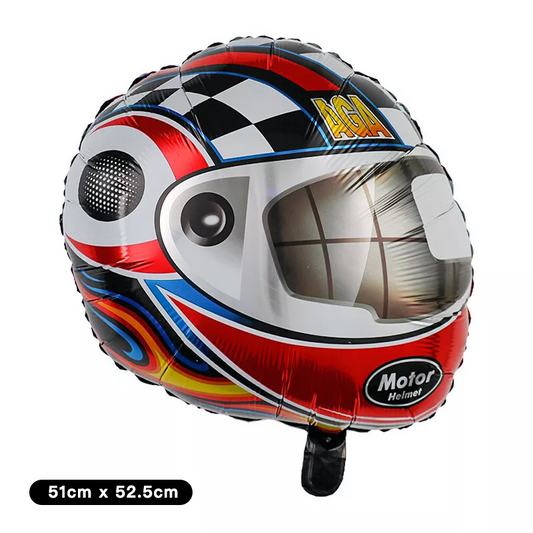 Motorbike Helmet Racing Car Foil Balloons 5 Pack