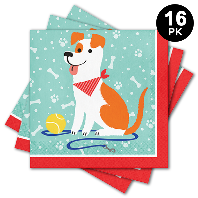 Pet Dog Birthday Party Luncheon Napkins 16 Pack