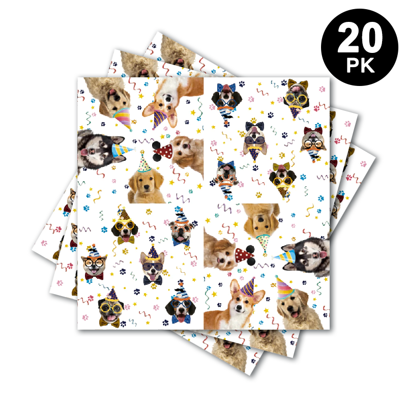 Pet Dog Birthday Party Luncheon Napkins 20 Pack