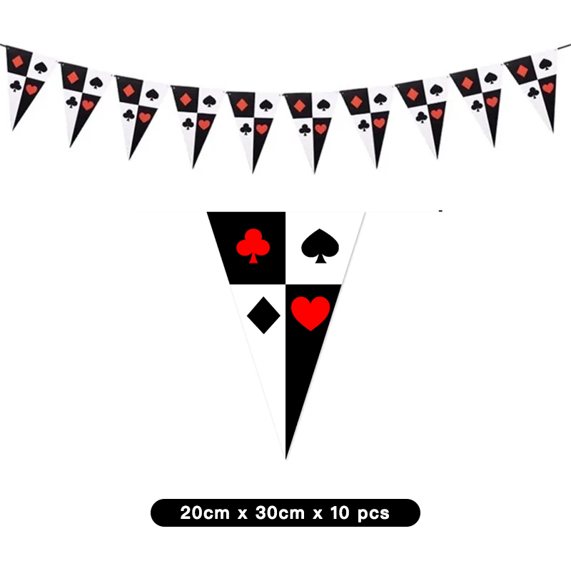Poker Theme Birthday Party Banner Pennant 2 Meter