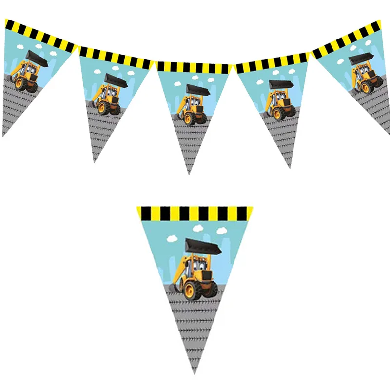 Construction Little Bulldozer Party Pennant 2 Meter