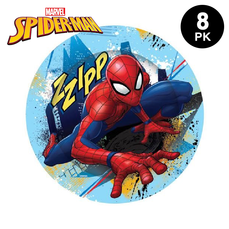 Marvel Spider-Man 23cm Paper Plates Round 8 Pack