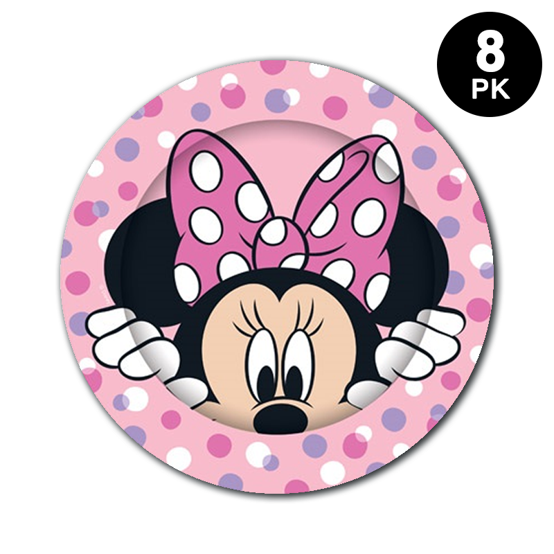 Minnie Mouse 23cm 9 inch Paper Plates Round 8 Pack