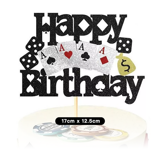 Casino Poker Theme Birthday Cake Topper
