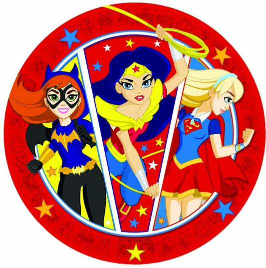 DC Superhero Girls 8 Guest Party Tableware Set 40 Pack | Plates Cups Napkins Gift Bags