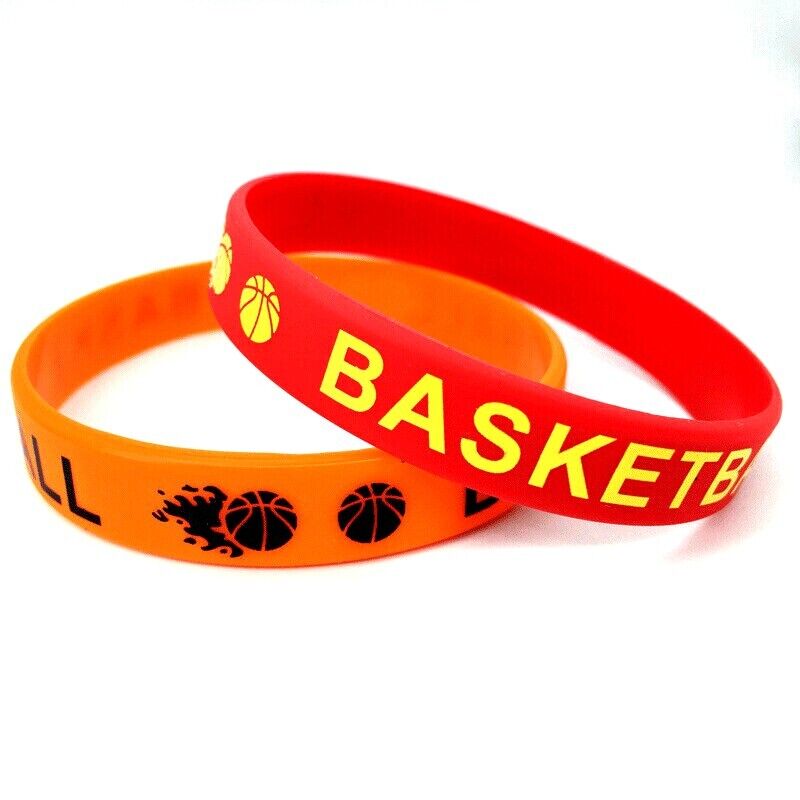 Basketball Theme Silicone Bracelets Rubber Wristbands 12 Pack