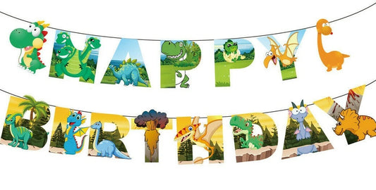 Cartoon Cute Dinosaur Theme Happy Birthday Banner 2 Meter