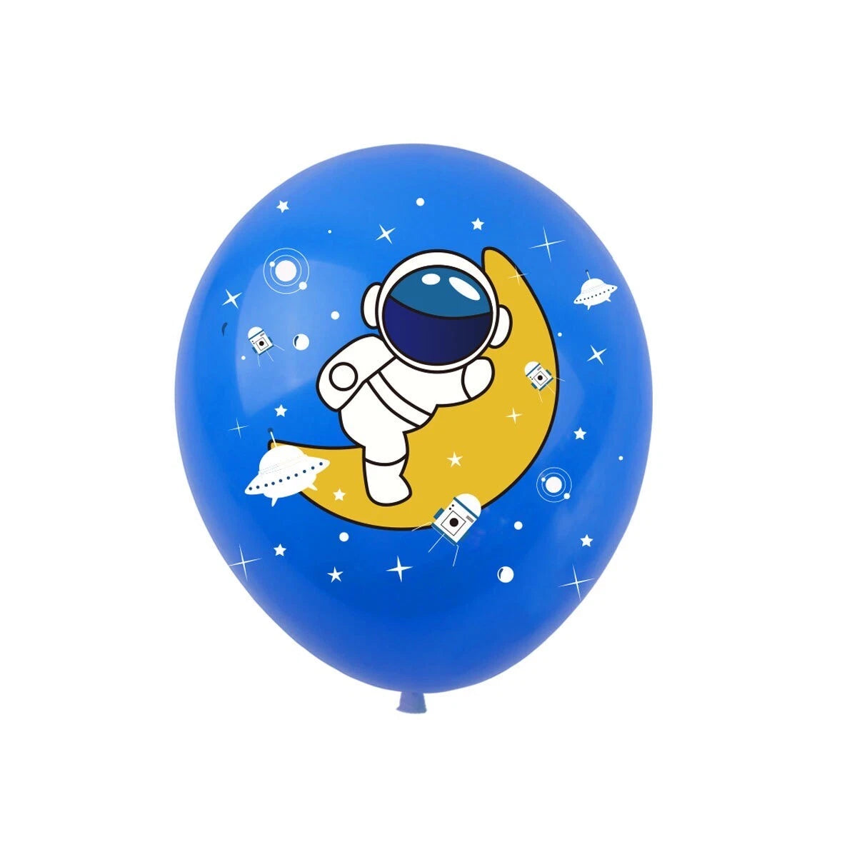 24pcs Outer Space Astronaut Rocket Printed Assorted Latex Balloons