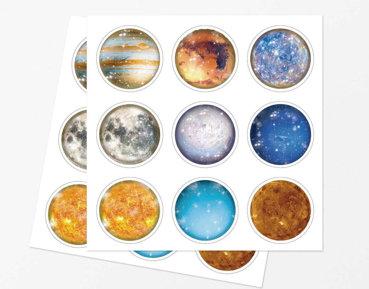 Outer Space Planets Paper Gift Bags with Sealing Stickers 12 Pack