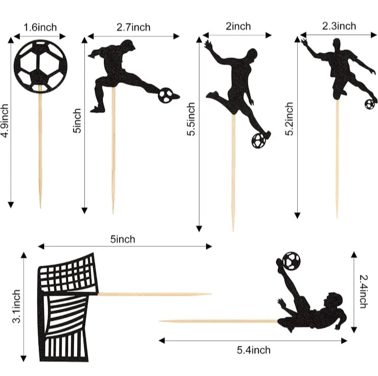 Soccer Player Cutout Cupcake Toppers 12 Pack