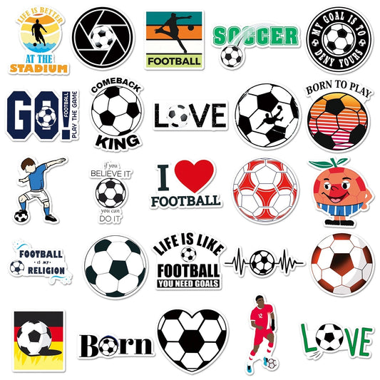 Soccer Theme Vinyl Stickers 50 Pack