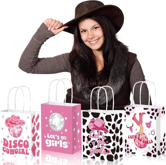 Disco CowGirl Paper Gift Bags with Handles 12 Pack