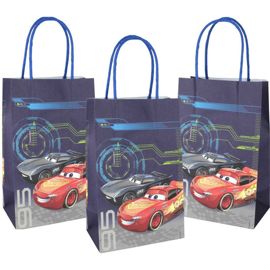 Cars 3 Lightning McQueen Theme Paper Kraft Gift Bags with Handle 8 Pack