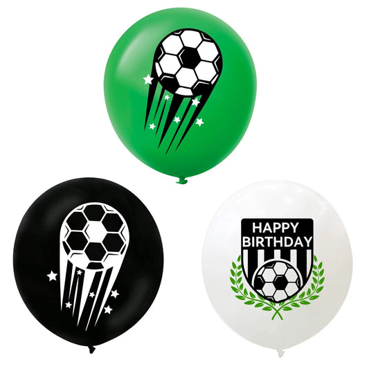 Soccer Theme Birthday Assorted Latex Balloons 18 Pack