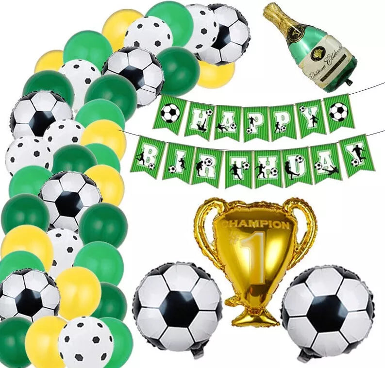 Soccer Champion Birthday Balloon Garland Kit with Banners