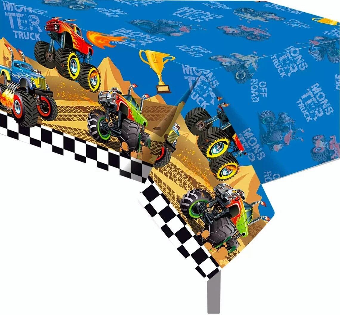 Monster Truck Table Cover Plastic 220cm x 130cm