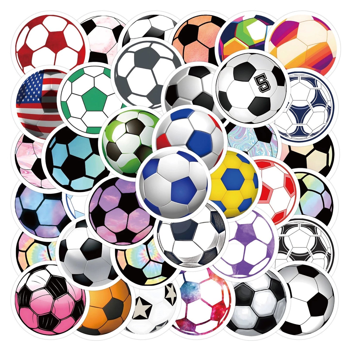Soccer Theme Vinyl Stickers 60 Pack