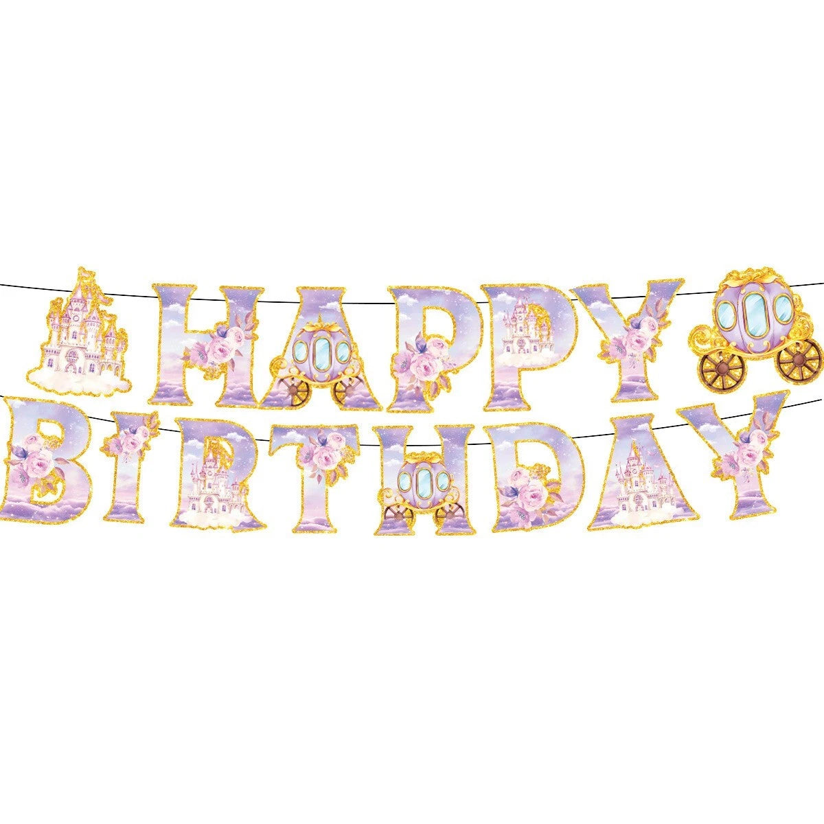 Princess Castle Theme Birthday Party Banner 2 Meter