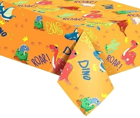 Kids Dinosaur Tablecloth Table Cover Plastic 220cm x 130cm